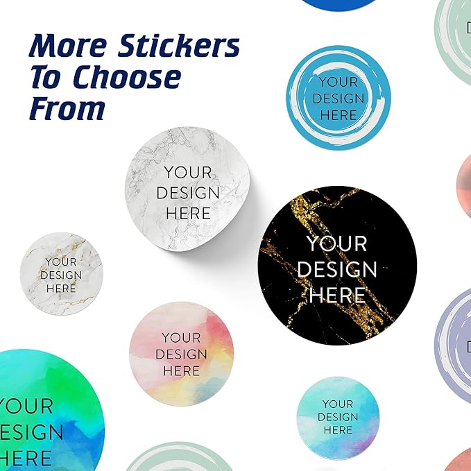 100 Custom Vinyl Stickers - Upload Your own Image, Text, Design, Logo - Personalized Logo Labels for Handmade, Packaging, Bottle, Jars, Candle, Brand Stickers (Silver Marble, 1.5x1.5)