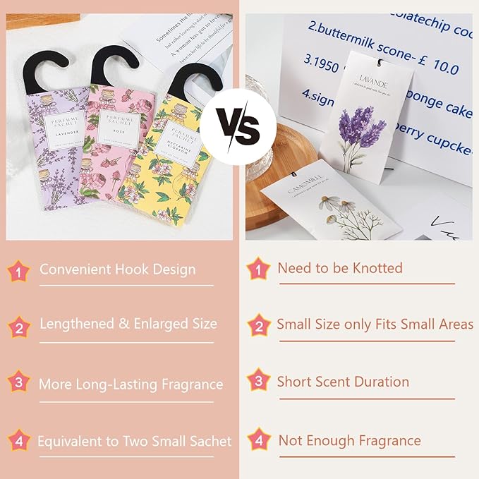 ROSE COTTAGE Large 12 Packs Eucalyptus Peppermint Hanging Closet Air Freshener Scented Sachets Long Lasting Smell Goods