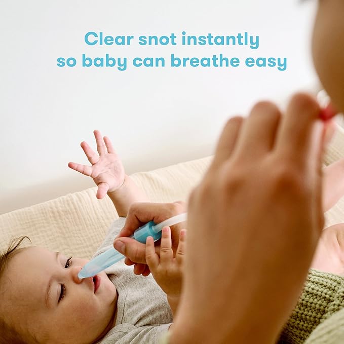 Frida Baby NoseFrida SnotSucker for Baby, Nasal Aspirator for Baby, Nose Sucker Baby Nasal Aspirator & 4 Hygiene Filters to Help Baby Breathe Easy