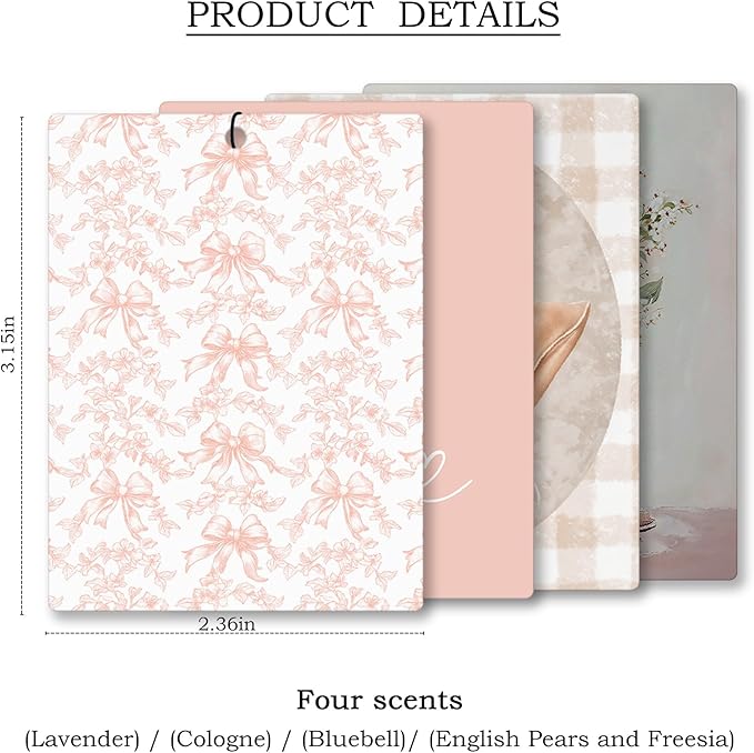 Preppy Western Cowgirl Car Air Freshener 4 Pcs, Pink Bow Floral Cowgirl Hat Boots Hanging Scents Air Freshener for Women Girls Gifts, Cute Scented Car Accessories Decor for Girls Room Nursery