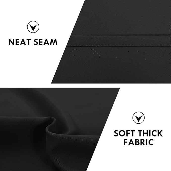 DWCN Blackout Curtains for Bedroom – Thermal Insulated Room Darkening Drapes for Living Room, Black, W 42 x L 84 Inch, Set of 2 Rod Pocket Curtain Panels
