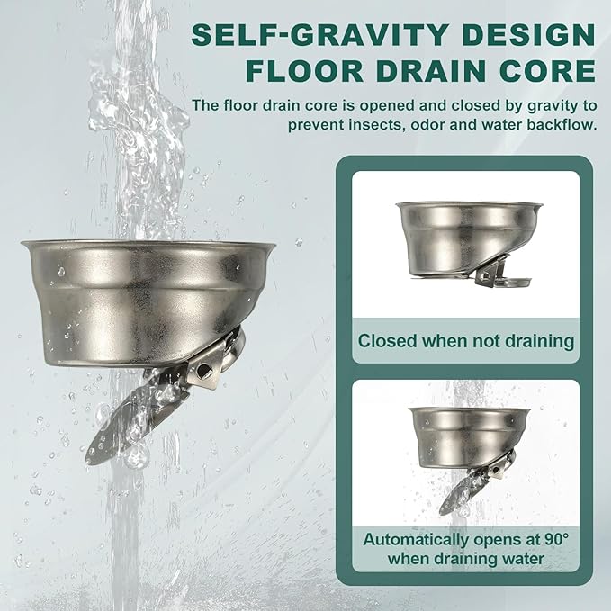 uxcell Rectangular Shower Drain, Brushed 304 Stainless Steel Odor-Proof Floor Drain Linear Shower Drain Hair Catcher for Bathroom Kitchen and Laundry Room(16 Inch, Brushed Silver)