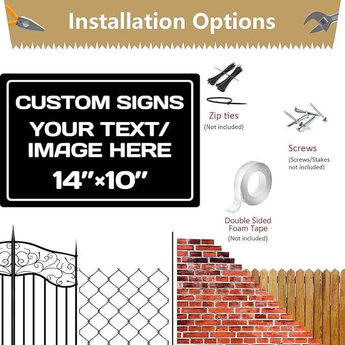 custom signs,Aluminum Weatherproof Metal Sign Multiple Sizes Custom Personalized Text And picture Here,hazard sign,garden sign,custom door sign,Customised business signs