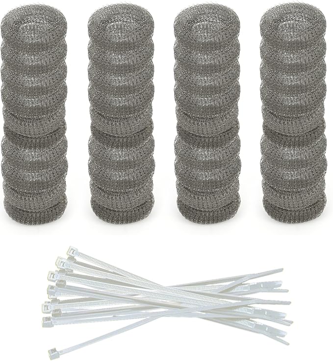 Washing Machine Lint Trap – Stainless Steel Hose Filter, Mesh Drain Catcher, Washer Sock Lint Remover, Rust-Free Snare Laundry Filter with Nylon Cable Ties, 29cmx6.5cm – 24-Pack