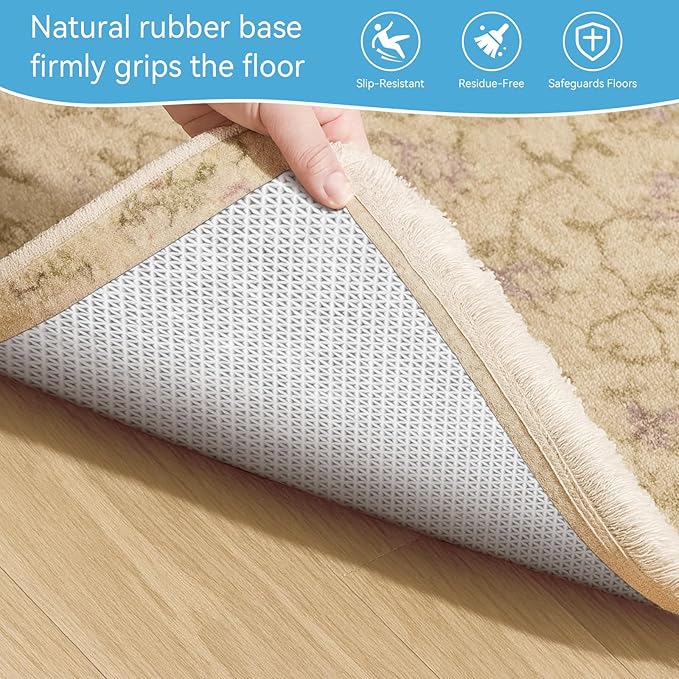 Warmstar 2x8 FT Non Slip Rug Pad,100% Waterproof Felt Rug Pad for Hardwood Floors,1/2” Thick Soft Carpet Pad with Natural Rubber Backing, Secure Grip & Floor Protection