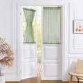 Tollpiz Small Sheer Door Curtain Closet Linen Textured Curtain Sheers Doorway Light Filtering Voile French Door Rod Pocket Curtains Patio Door, 25 x 40 inches Long, Sage Green, Set of 1 Panel