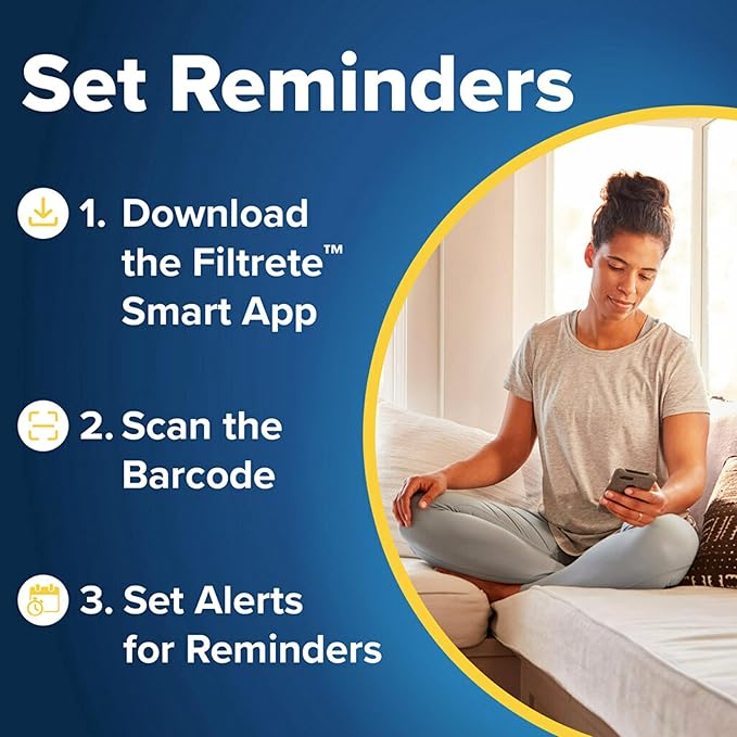 Filtrete 12x24x1 AC Furnace Air Filter, MERV 13, MPR 1900, Premium Allergen, Bacteria & Virus Filter, 3-Month Pleated 1-Inch Electrostatic Air Cleaning Filter, 6-Pack (Actual Size 11.69x23.69x0.78 in)