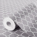 Glotoch Shelf Liner 12" x 30 ft. - Non Adhesive Refrigerator, Kitchen, Drawer Liners, Waterproof and Durable Fridge Table Place Mats for Cupboard, Cabinet, Drawer Liner, Quatrefoil Gray