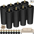 TURSTIN 16 Pack 6 Inch Plastic Furniture Legs with M8 T-Nuts Screws Tapered Sofa Couch and Chair Legs Replacement Furniture Legs for DIY Projects Sofas Coffee Tables Dressers Beds