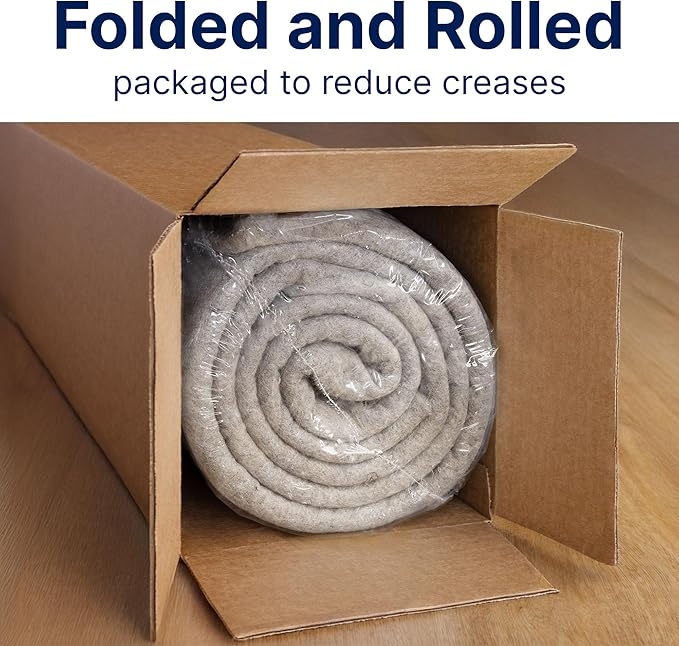 RUGPADUSA - Eco Plush - 12'x15' - 1/4" Thick - 100% Felt - Premium Cushioned Rug Pad - Available in 3 Thicknesses, Many Custom Sizes