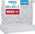 Aerostar 20x23x1 MERV 11 Pleated Air Filter, AC Furnace Air Filter, 6 Pack (Actual Size: 19 7/8" x 22 7/8" x 3/4")