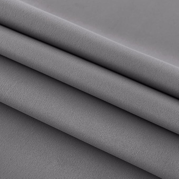 DWCN French Door Curtains – Rod Pocket Thermal Blackout Curtain for Doors with Glass Window, Kitchen and Patio Doors for Privacy, 25 X 80 Inches Long, 1 Curtain Panel with Tieback, Grey