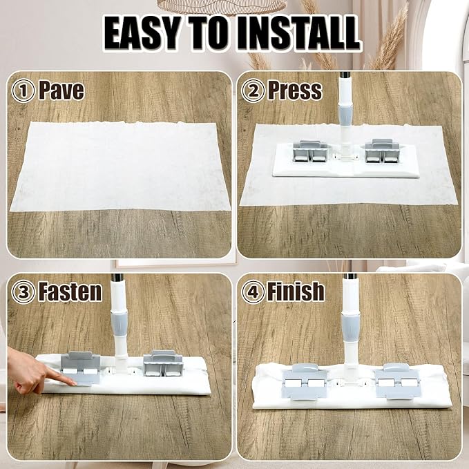 60 Counts Sweeper Wet Mopping Cloths 17.7 x 11.8'' X Large Wet Mop Pads Refills XL Disposable Floor Wipes Duster for Sweeping Scrubbing Cleaning Dry Wood Hardwood Tile