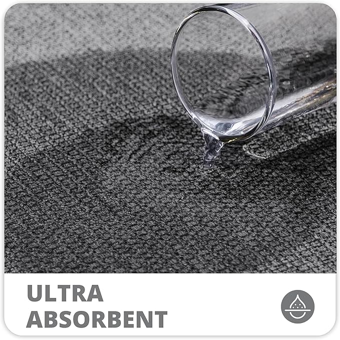 Bath Mat,Ultra Thin Bathroom Rugs,Rubber Bath Mats for Bathroom,No Slip Bath Rug,Quick Dry,Machine Washable,Low Pile,Absorbent,Shower Outside,Sink,Home Decor Accessories.Dark Grey,1'5"x2'3"(17x27inch)