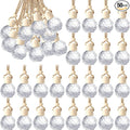 BBTO 50 Pcs Hanging Car Air Freshener Car Diffuser Bottles Empty Glass Perfume Bottle Freshener Diffuser Bottle Pendant for Essential Oil Fragrance Aromatherapy Bottle Ornament(Round Diamond)