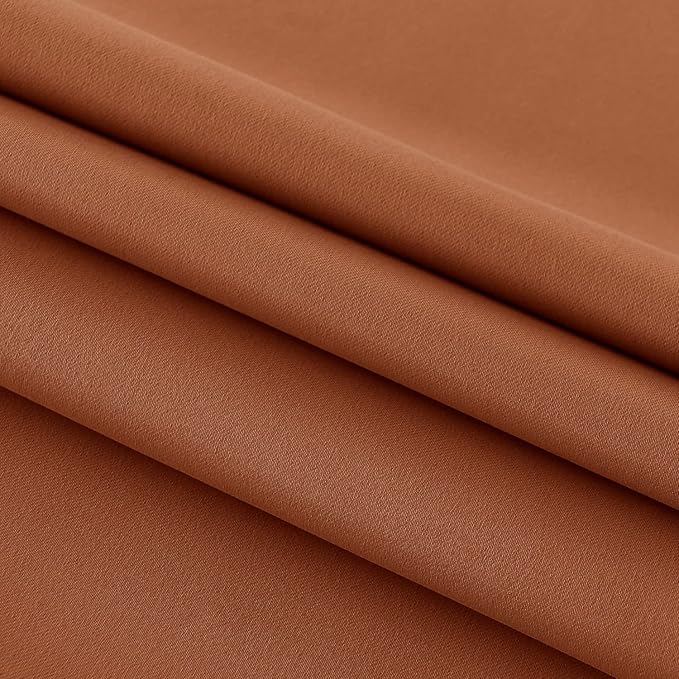 DWCN French Door Curtains – Rod Pocket Thermal Blackout Curtain for Doors with Glass Window, Kitchen and Patio Doors for Privacy, 25 X 40 Inches Long, 1 Curtain Panel with Tieback,Burnt Ochre