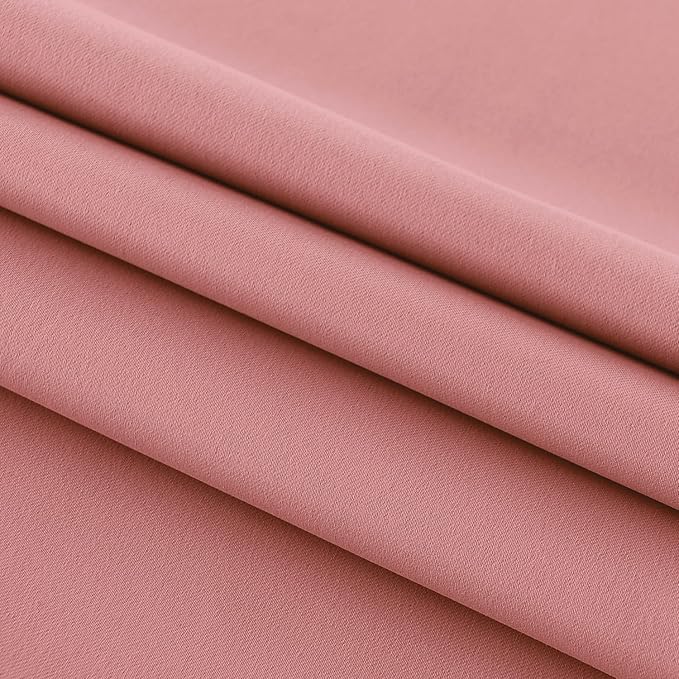 DWCN French Door Curtains – Rod Pocket Thermal Blackout Curtain for Window/Patio Doors/Doorways/Classroom/Kitchen for Privacy, 25W by 72L Inches, 1 Panel with Tieback, Dry Rose
