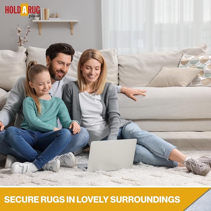Hold-a-Rug Plush 7' Round Nonskid, Nonslip Rug Pad, Reversible Gripper, ¼ Thick, Safe for All Floors and Carpet, Keep Area Rugs Secure
