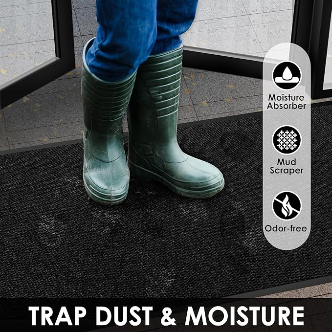 2′ x 41′ Front Door Mat Indoor Outdoor Entrance, Commercial Floor Mat Heavy Duty Dirt Trapper Entryway Doormat, Custom Size Non Slip Rubber Backing Welcome mat, Door Mat for High Traffic Area