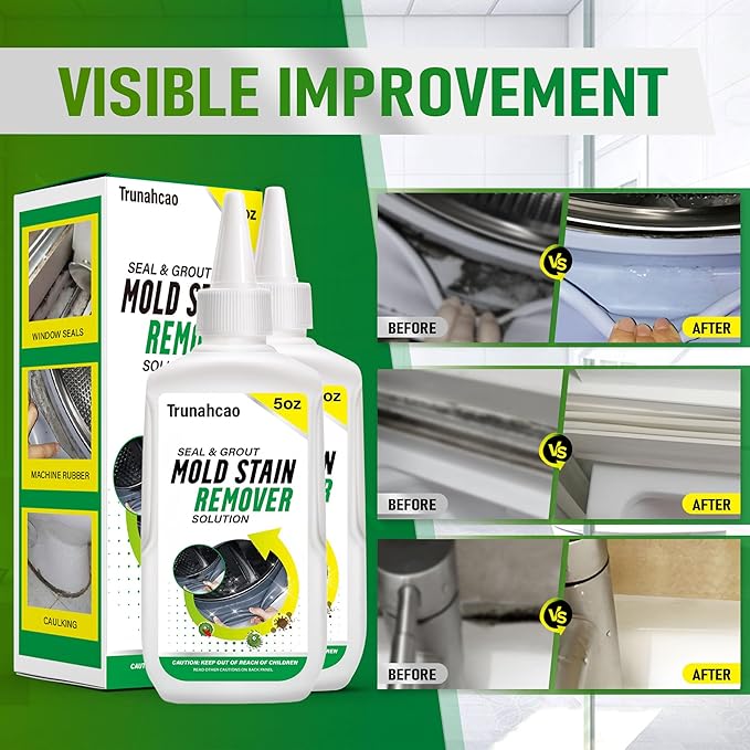 10oz Stain Remover Gel Cleaner, Home Stain Remover Cleaner for Front Loader Washing Machine Black Stain Removal Multi Surface Stain Cleaning Gel for Bathroom Seals, Grout, Shower & Tile,Caulk,Tub