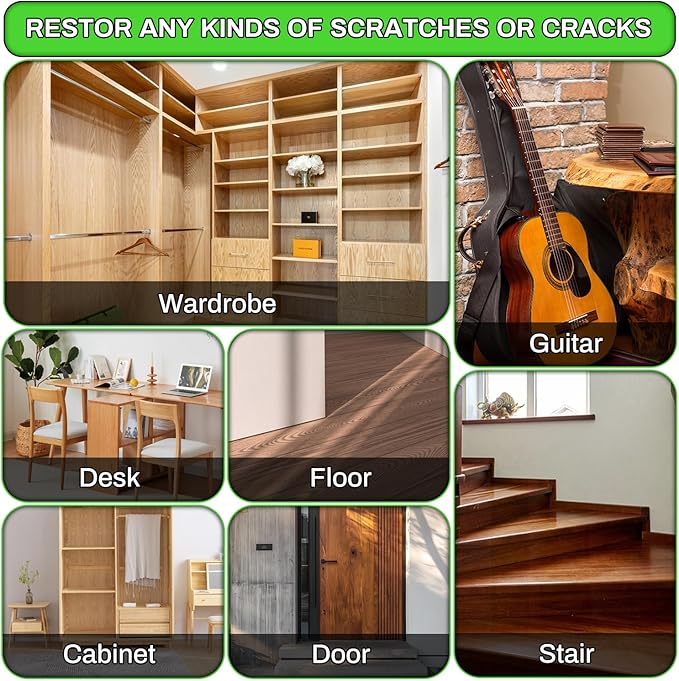 Wood Furniture Repair Kit,24 Colors Wood Fillers,Scratch Repair Covers & Removers for Repairing Scratches,Cracks,Dings and Holes in Cabinets, Cut Panels(White Series)