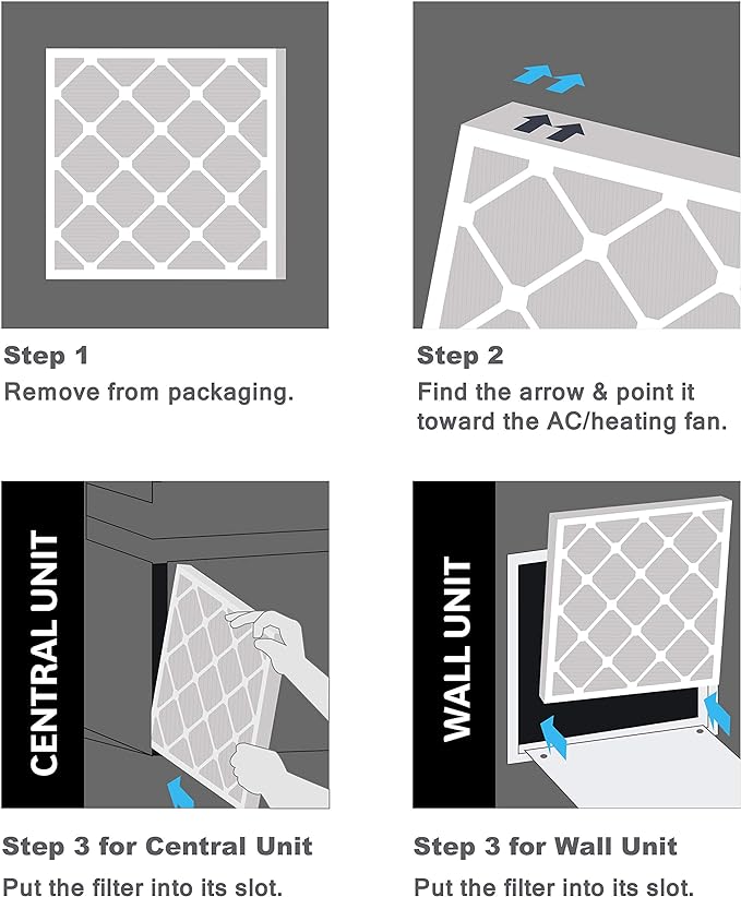 Aerostar Air Filters 10x30x1 MERV 11,Healthier Air For Your Home, 10" x 30" x 3/4", Box of 6