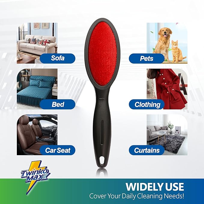 Lint Brush, Lint Remover, Pet Hair Remover, Clothes Brush, Magic Lint Remover Brush, Sheet and Carpet Cleaning Brush, 2-Sided and Reusable, No Need Lint Roller Refill.