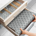 Drawer and Shelf Liner for Kitchen Cabinets Non-Adhesive, Non-Slip Cabinet Liner Shelf Paper Strong Grip Waterproof Easy to Clean for Kitchen Shelves Cupboard, Gray Lantern,12IN X 20FT