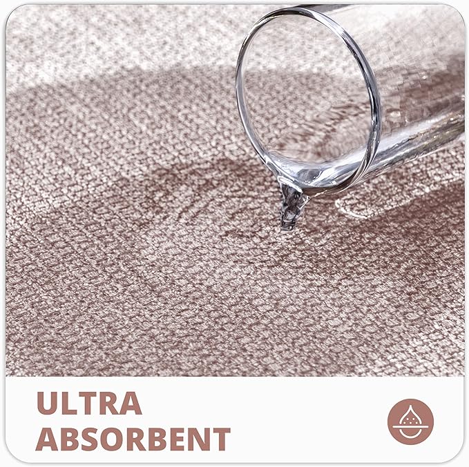 Bath Mat,Ultra Thin Bathroom Rugs,Rubber Bath Mats for Bathroom,No Slip Bath Rugs,Quick Dry,Machine Washable,Low Pile,Absorbent,Shower Outside,Sink,Home Decor Accessories.Beige,1'5"x2'3"(2 Pack)