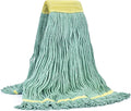 Matthew Cleaning Commercial Mop Head Replacement, 5 Inch Wide Headband, Looped End Cotton Blend String Wet Mops for Floor Cleaning, 18 oz Medium, 1-Pack Green
