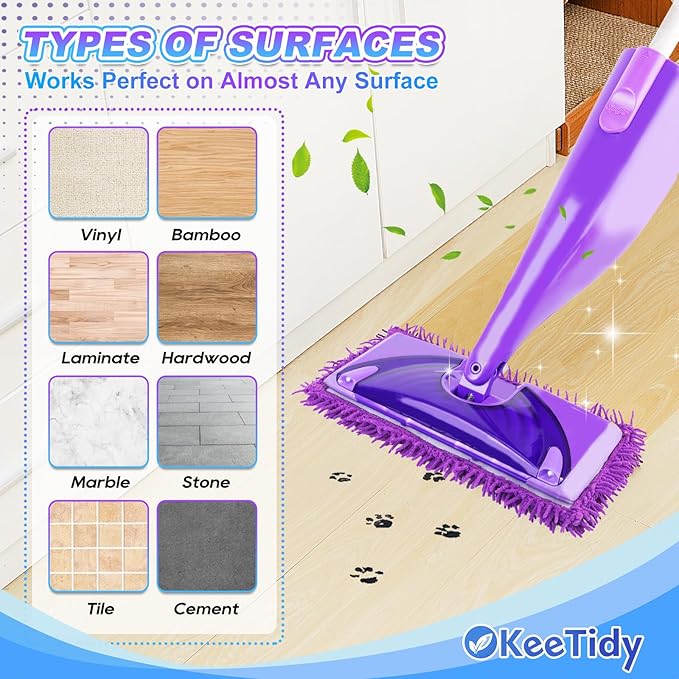 Wet Jet Pads Compatible with Swiffer Wetjet, Reusable Wet Jet Refill for Hardwood and Floor Spray Mop, Upgraded Fiber Mop Pads for Deep Cleaning (3 Pack)