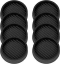 4X4 Round Rubber Caster Cups, Non Slip Furniture Pads, Anti-Slip Gripper, Anti Skid Furniture Feet, Anti Slide Floor Protector for Bed Couch Table Chair Stoppers (Black, 8 Pack)