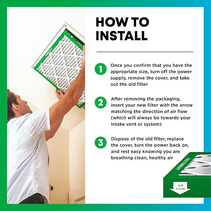 Filterbuy 24x24x1 Air Filter MERV 8 (MPR 700) Dust Defense Replacement (6-Pack), Electrostatic Pleated HVAC AC Furnace Filters, Made in USA (Actual Size: 23.38 x 23.38 x 0.75)