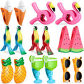 Rtteri 16 Pcs Beach Towel Clips for Beach Chairs Cute Towel Holder Cruise Clothes Pins for Lounge Chair Patio Pool, Assorted Style(Classic)