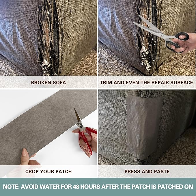 Azobur Velvet Repair Patch, Self-Adhesive Flannel Fabric Patch, Multi Colors, Microfiber Patch，Can be Used to Patch Sofas, Car Seats, Handbags, Jacket Holes and Tears (Blue)