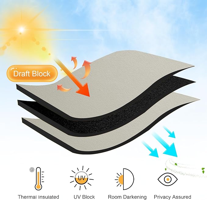 RYB HOME Blackout Short Cafe Curtains, Privacy Light Block Small Window Curtains for Bedroom Kitchen Basement Dining Classroom, W 29 x L 24 inches, Natural, 2 Panels
