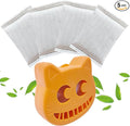 Unscented Cat Litter Box Deodorizer Kit Stick-On Activated Carbon Odor Eliminators Compatible with most manual and automatic litter boxes (4 Refills+ 1 Box) (Orange, Unscented)