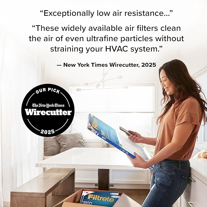 Filtrete 14x24x1 AC Furnace Air Filter, MERV 13, MPR 1900, Premium Allergen, Bacteria & Virus Filter, 3-Month Pleated 1-Inch Electrostatic Air Cleaning Filter, 6-Pack (Actual Size 13.81x23.81x0.78 in)