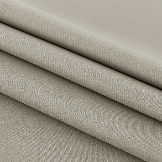 DWCN French Door Curtains – Rod Pocket Thermal Blackout Curtain for Doors with Glass Window, Kitchen and Patio Doors for Privacy, 25 X 40 Inches Long, 1 Curtain Panel with Tieback, Taupe