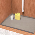 URMONA Waterproof Silicone Under Sink Mat 28'' x 19'' Shelf Liner for Kitchen and Bathroom, Cabinet and Counter Protector, Storage and Organizers, Litter Mat, Pet Cat Puppy Essentials(Beige)