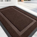 OLANLY Front Door Mat Indoor Outdoor Entrance, Waterproof All-Season, All-Weather Doormat, Sturdy Natural Rubber, Fade Resistant, Low Profile, Easy Clean Patio Porch Entryway Mat, 47x32, Dark Brown