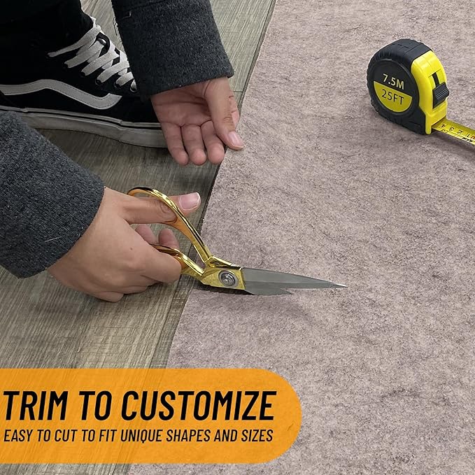 Ottomanson 2' x 8' Non-Slip Rug Pad Gripper 1/4 Inch Thick Dual Surface Felt + Rubber Gripper - Safe for All Floors, Brown