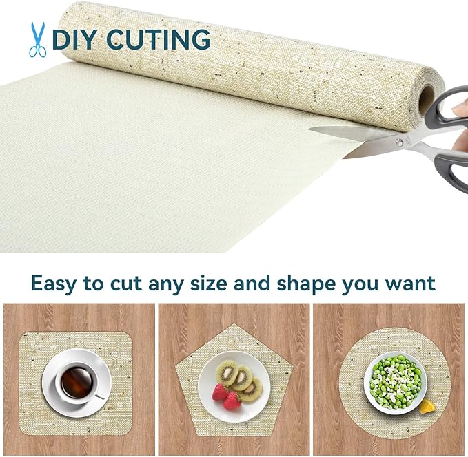 Shelf Liner 20 x 72 Inch 2 Rolls Shelf Liner Non Adhesive, Drawer Liner Non Slip Kitchen Mat Waterproof Oil-Proof for Kitchen Cabinet, Shelves, Refrigerator, Storage, Desks, Easy to Trim