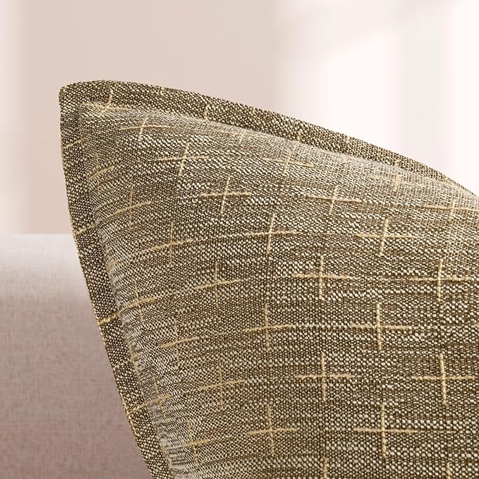 ZWJD Pillow Covers 20x20 Set of 2 Soft Polyester Textured Pillow Covers with Stylish Flange Edge Cozy Farmhouse Throw Pillows for Couch Bed Sofa Living Room