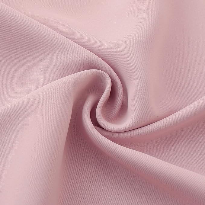 BGment Baby Pink Room Darkening Curtains for Short Window - Rod Pocket Thermal Insulated Blackout Curtains for Girl Bedroom, 42 x 40 Inch, 2 Panels