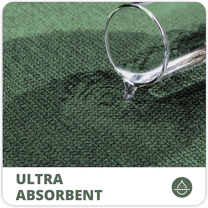 Bath Mat,Ultra Thin Bathroom Rugs,Rubber Bath Mats for Bathroom,No Slip Bath Rugs,Quick Dry,Machine Washable,Low Pile,Absorbent,Shower Outside,Sink,Home Decor Accessories.Green,1'5"x2'3"(2 Pack)
