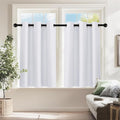 PONY DANCE Room Darkening Window Curtain Tiers, Kitchen/Bathroom/Kids Bedroom Decor Thermal Insulated Window Treatment Short Curtain, Pure White, 34W by 36L inches, 2 Panels