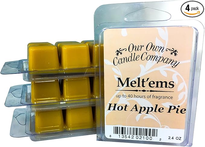 Our Own Candle Company Premium Wax Melt, Apple Pie, 6 Cubes, 2.4 oz (4 Pack)