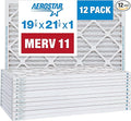 Aerostar 19.875x21.5x1 MERV 11-12 Count - Pleated Furnace & Air Conditioner Filters - Removes Dust, Cold & Flu Germs, Lint, Mold, Pet Dander, Allergy-Causing Pollen, Smog & Smoke