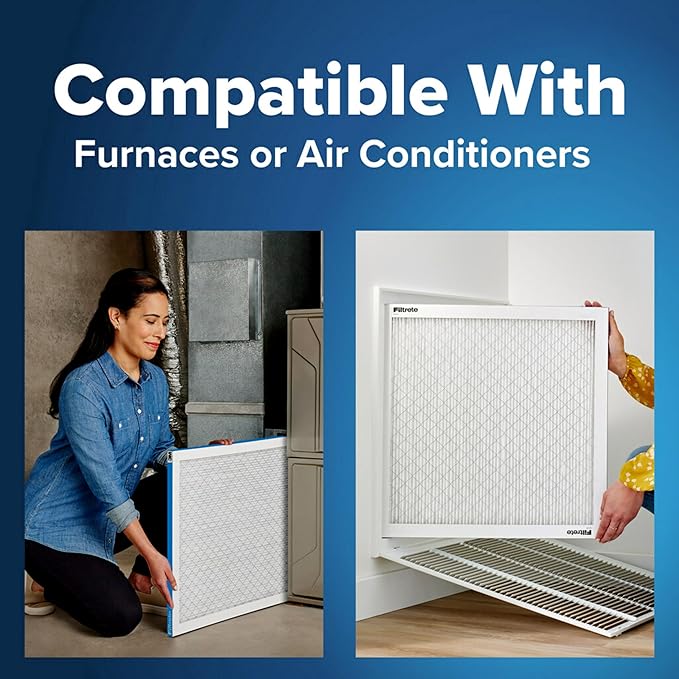 Filtrete 12x20x1 AC Furnace Air Filter, MERV 13, MPR 1900, Premium Allergen, Bacteria & Virus Filter, 3-Month Pleated 1-Inch Electrostatic Air Cleaning Filter, 6-Pack (Actual Size 11.81x19.81x0.78 in)